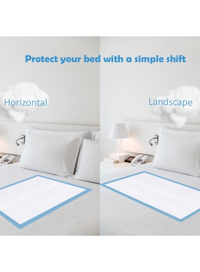 Cute 'n' Cuddle وسادات سرير قابلة للتصرف للبالغين Cute N Cuddle 60x90 سم – امتصاص عالي للسوائل، واقي مرتبة مقاوم للماء (أزرق، عبوة من 90) - Image 5